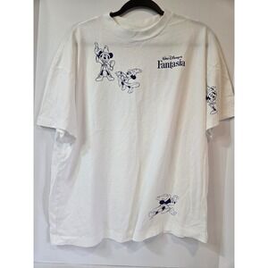Disney Fantasia T-shirt White Mickey Minnie Large NWOT
